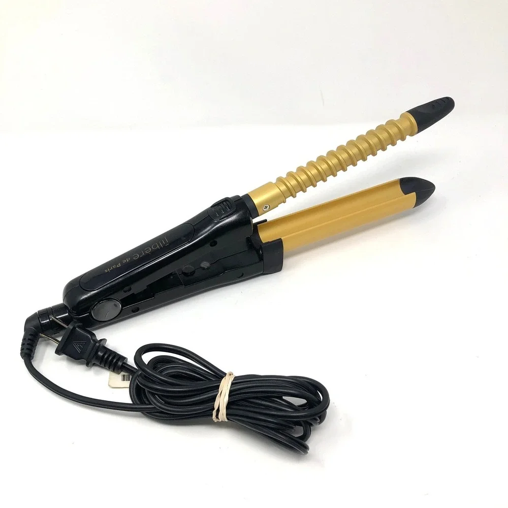 Jilbere de Paris Professional Spiral Curling Iron Black Gold Ceramic Hair Styler